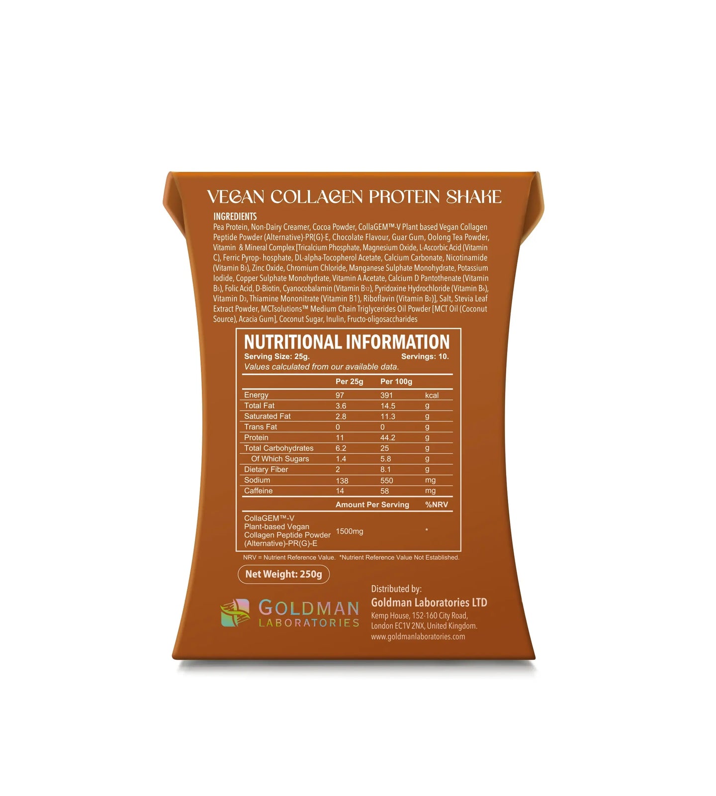 Elev8ng Vegan Collagen Protein Shake - Chocolate Goldman Labs